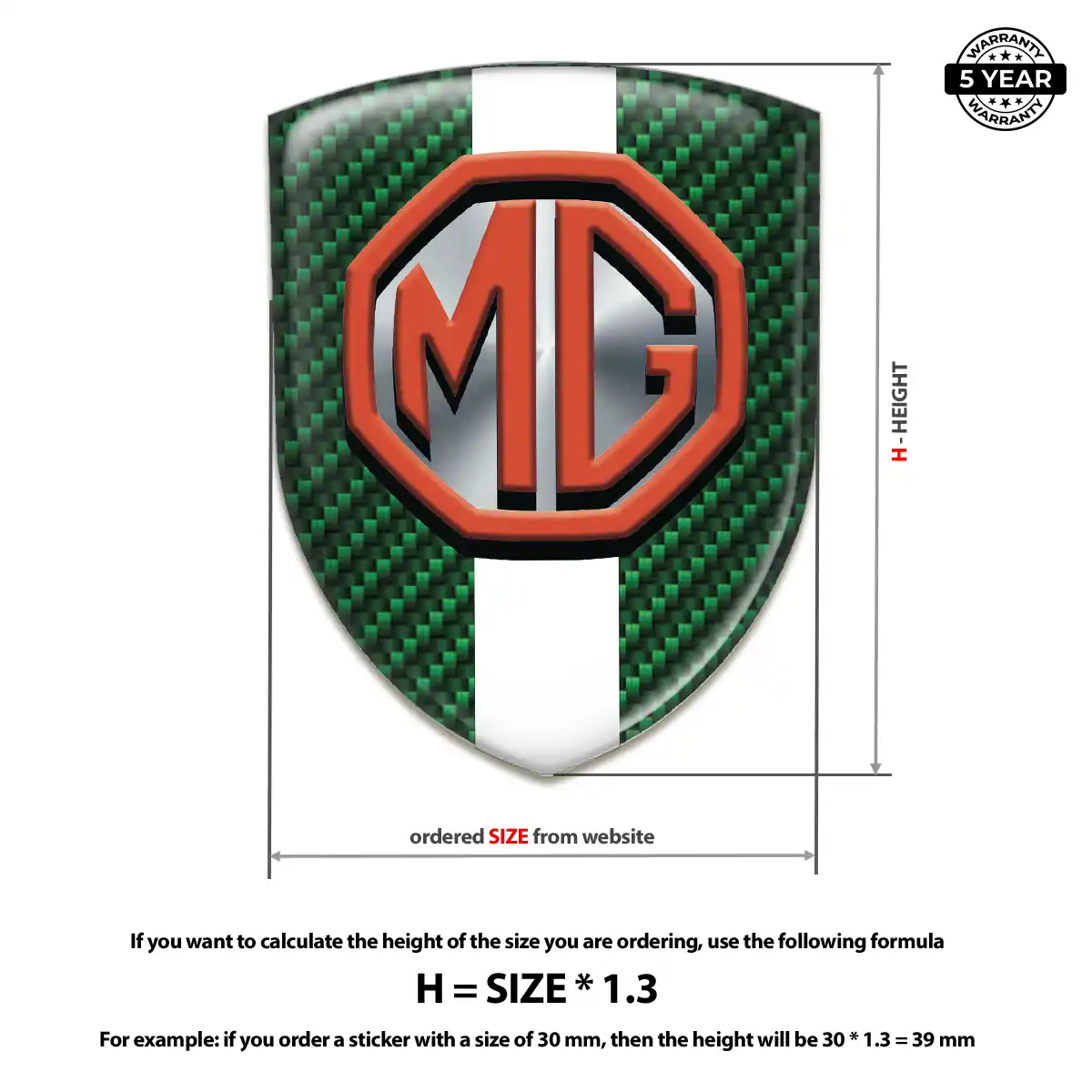 MG 3D Emblem Sticker Superior Craft