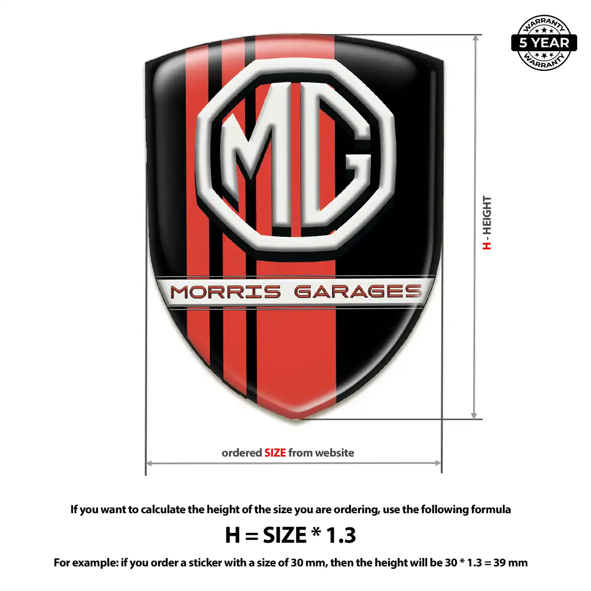 MG 3D Gel Sticker Exterior Luxe