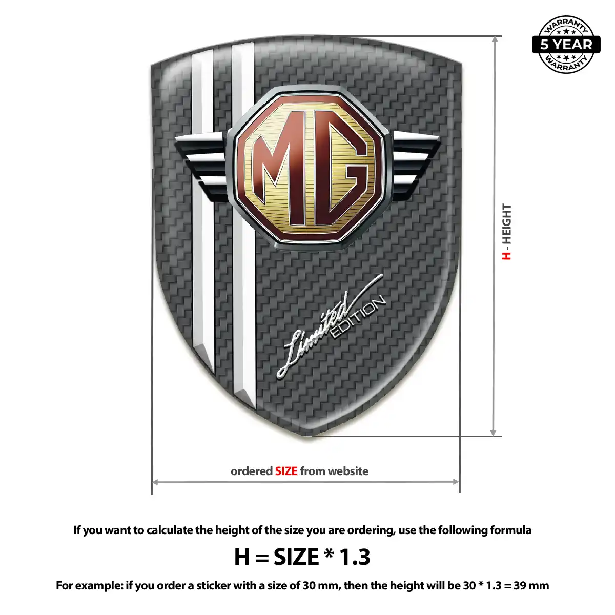 MG 3D Gel Sticker Interior Luxe