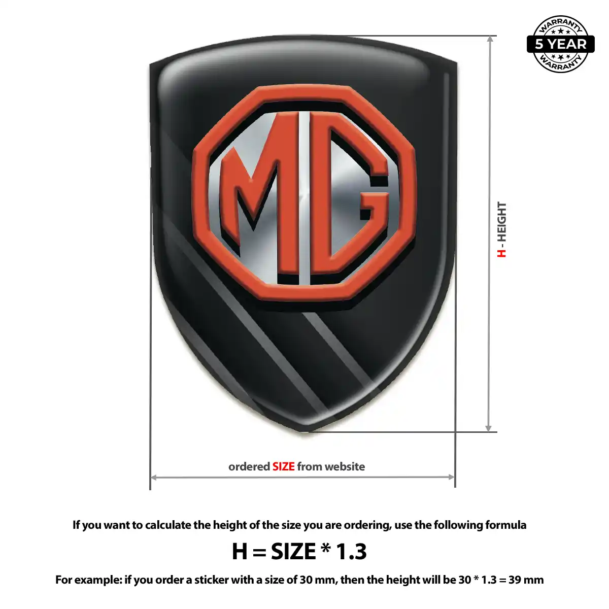 MG 3D Logo Sticker Cabin Style