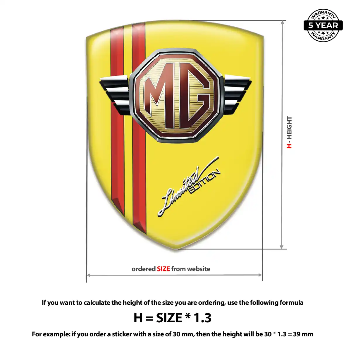 MG 3D Logo Sticker Elite Finish