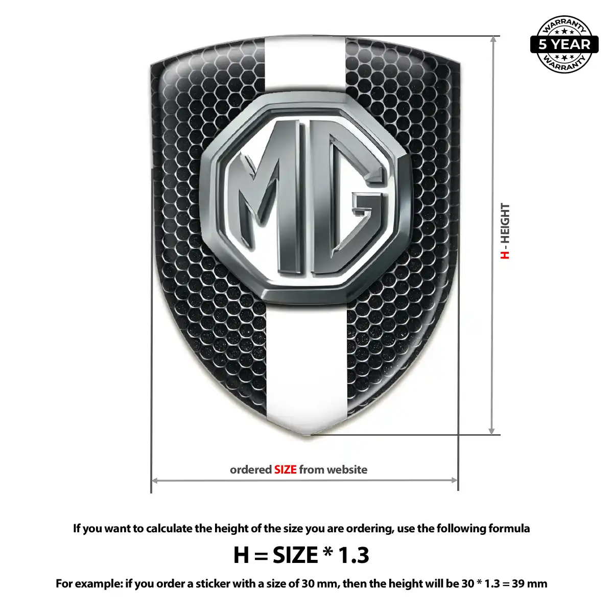 MG 3D Logo Sticker Exterior Luxe