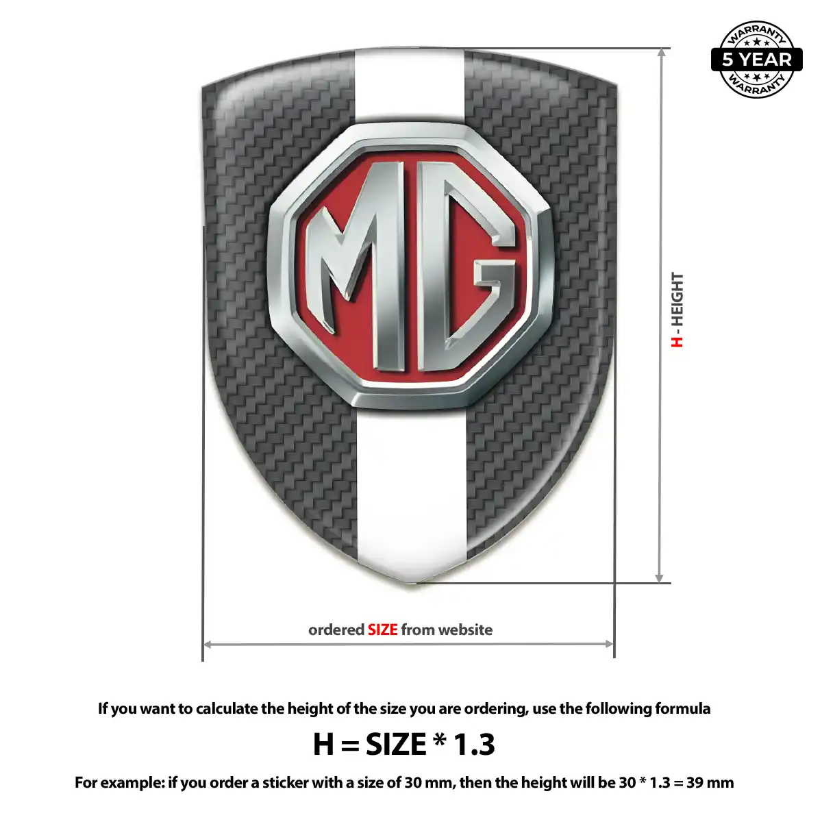 MG 3D Logo Sticker Interior Elegance