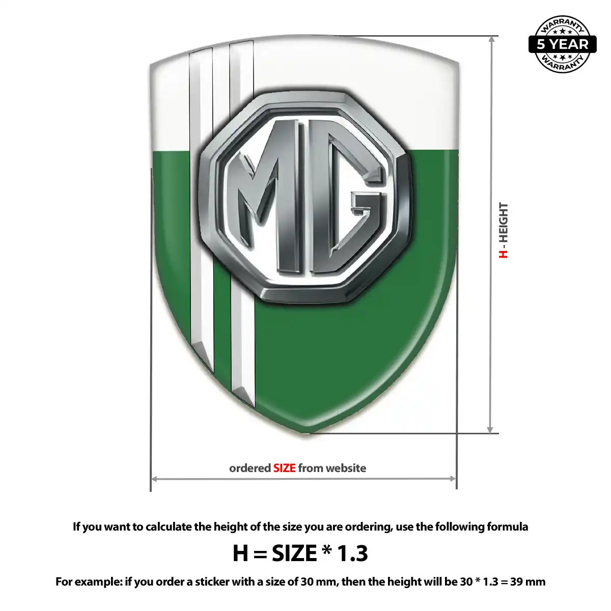 MG 3D Logo Sticker Interior Luxe