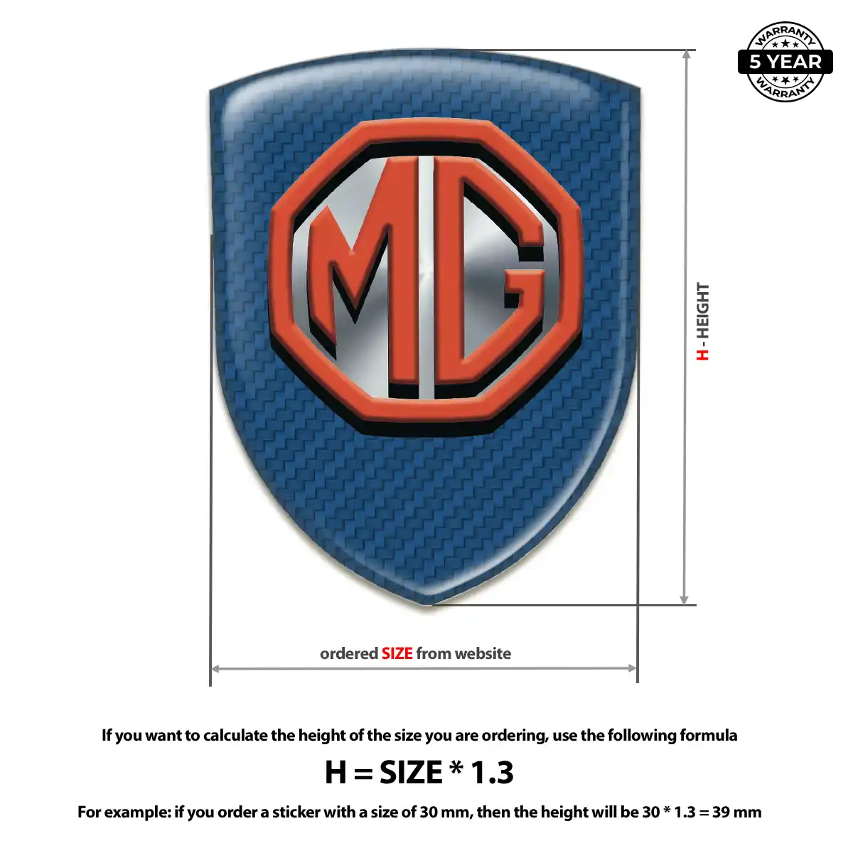 MG 3D Logo Sticker Noble Edition