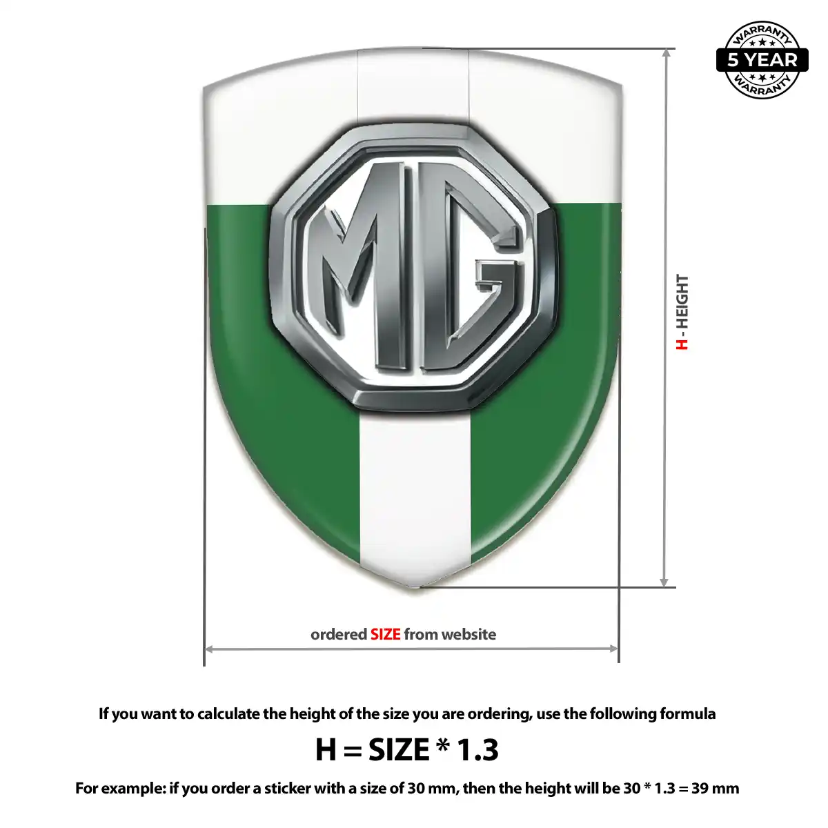 MG 3D Logo Sticker Opulent Line