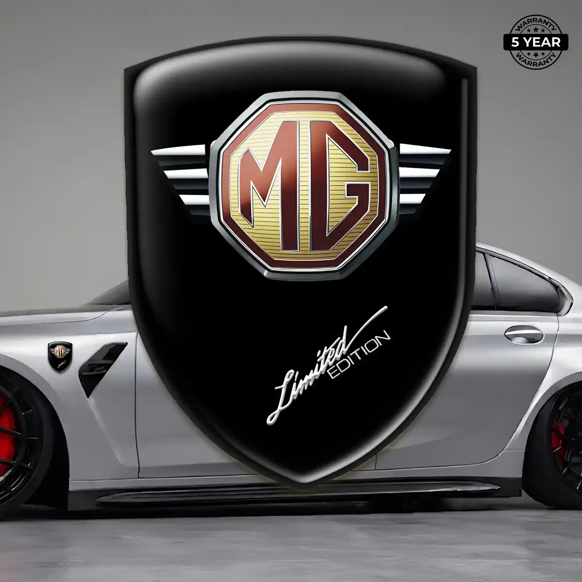 MG 3D Logo Sticker Premium Dome