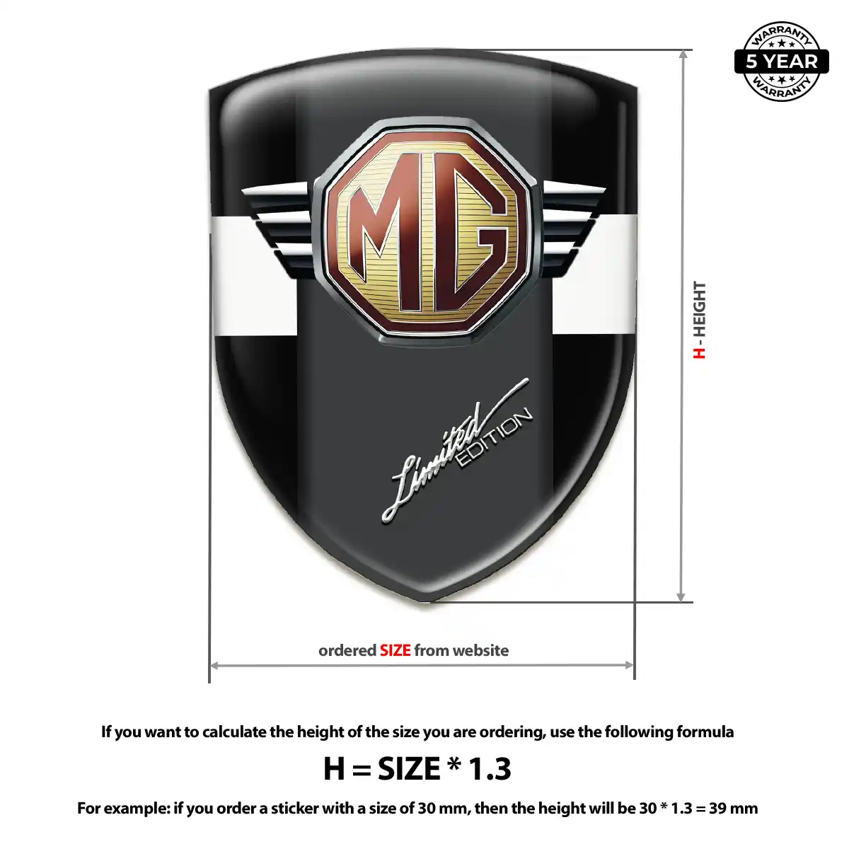 MG 3D Logo Sticker Prestige Line