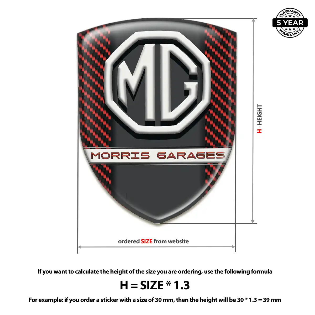 MG 3D Logo Sticker Prime Quality