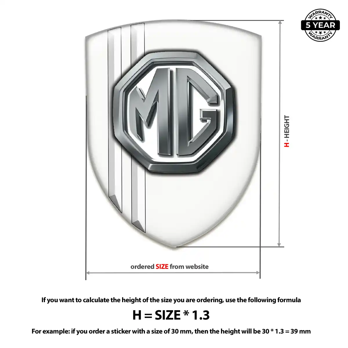 MG 3D Logo Sticker Refined Design