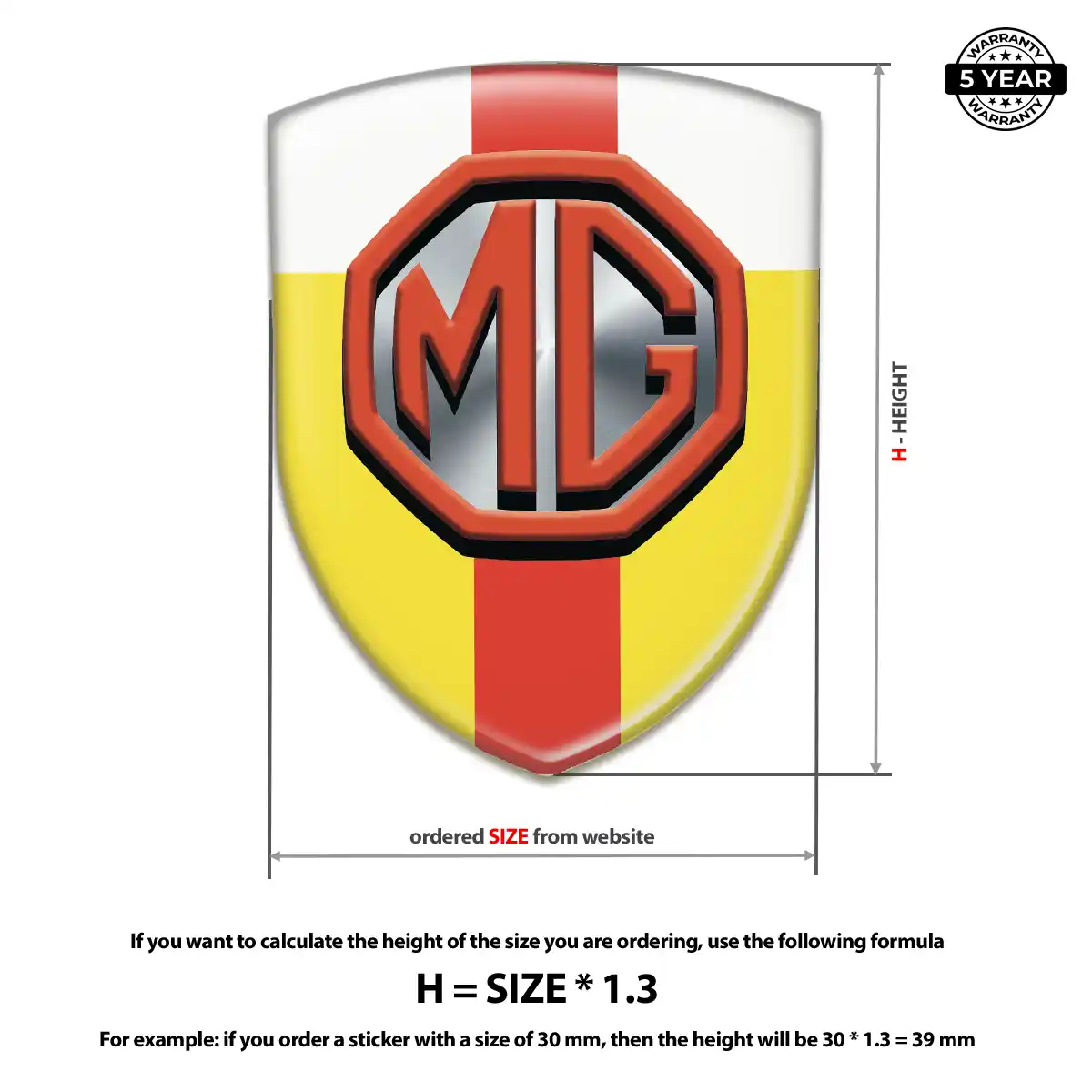 MG 3D Logo Sticker Resin Elite
