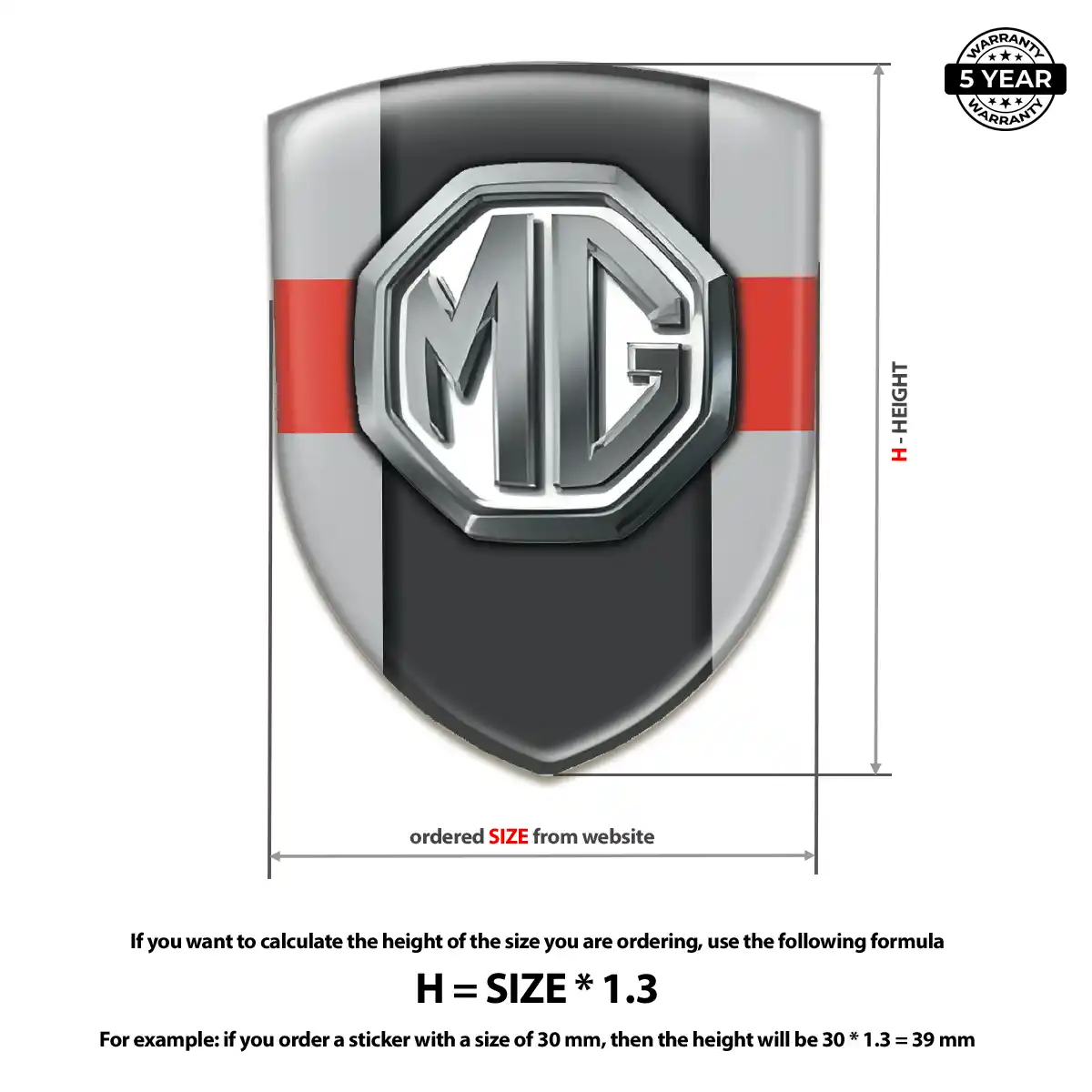 MG 3D Logo Sticker Resin Luxe