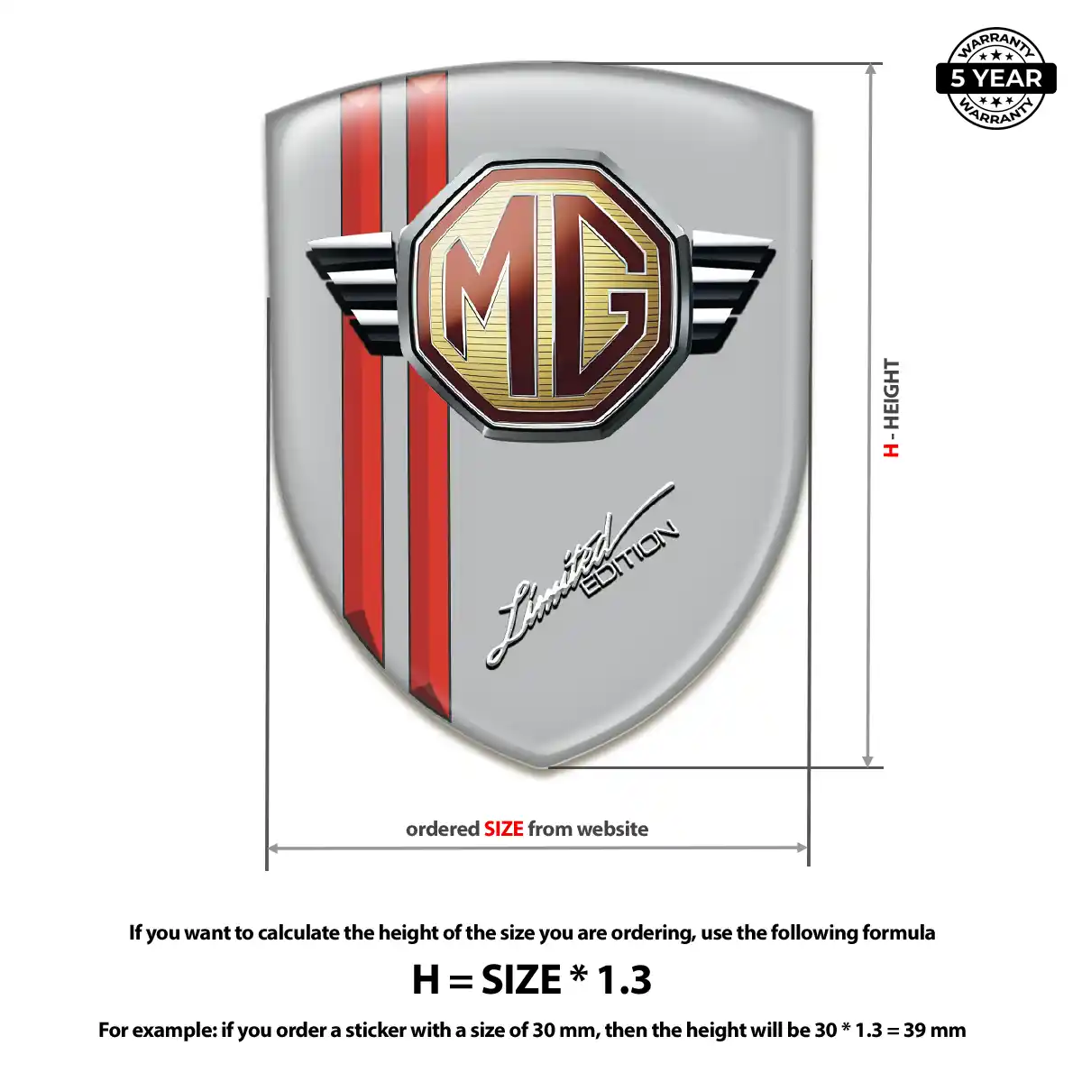 MG 3D Logo Sticker Signature Grade