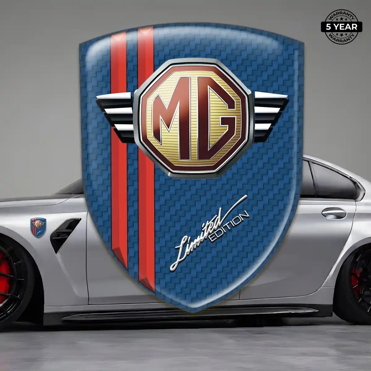 MG 3D Logo Sticker Sleek Style