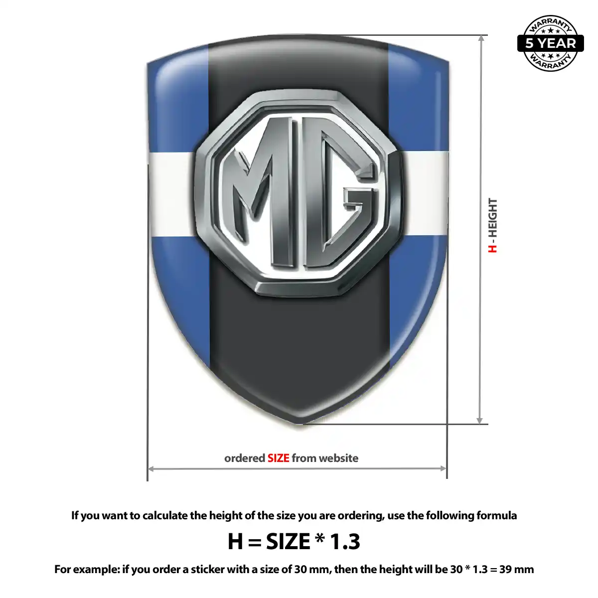 MG 3D Logo Sticker Superior Craft
