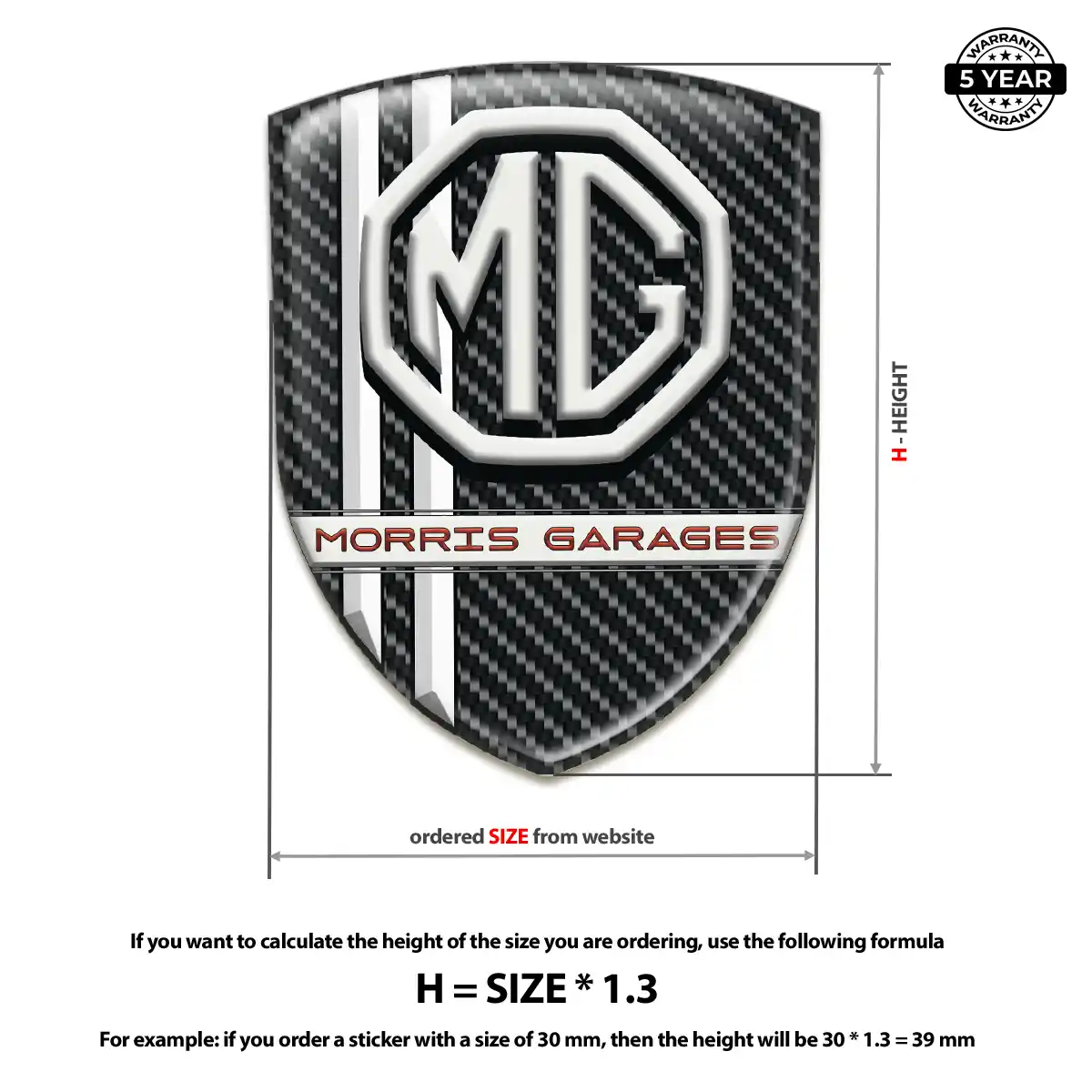 MG 3D Resin Sticker Cabin Style