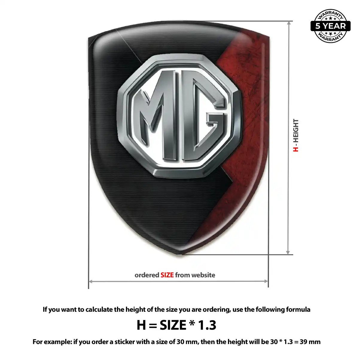 MG 3D Resin Sticker Elite Finish