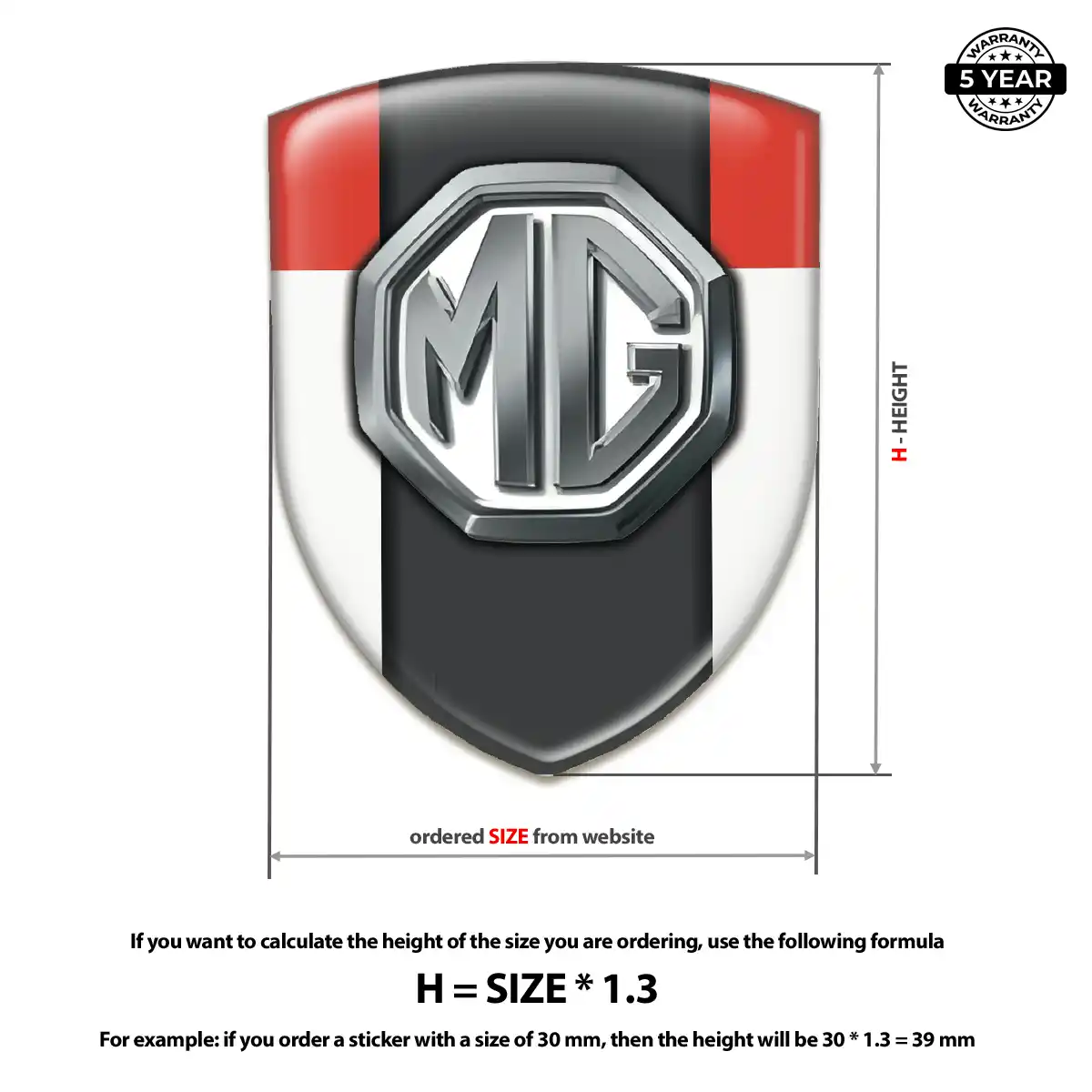 MG 3D Resin Sticker Exterior Luxe