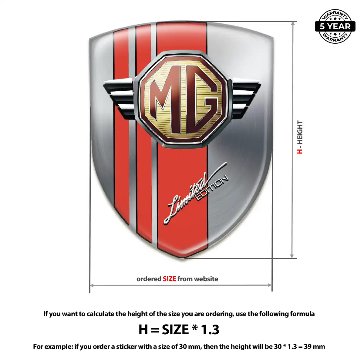 MG 3D Resin Sticker Interior Elegance