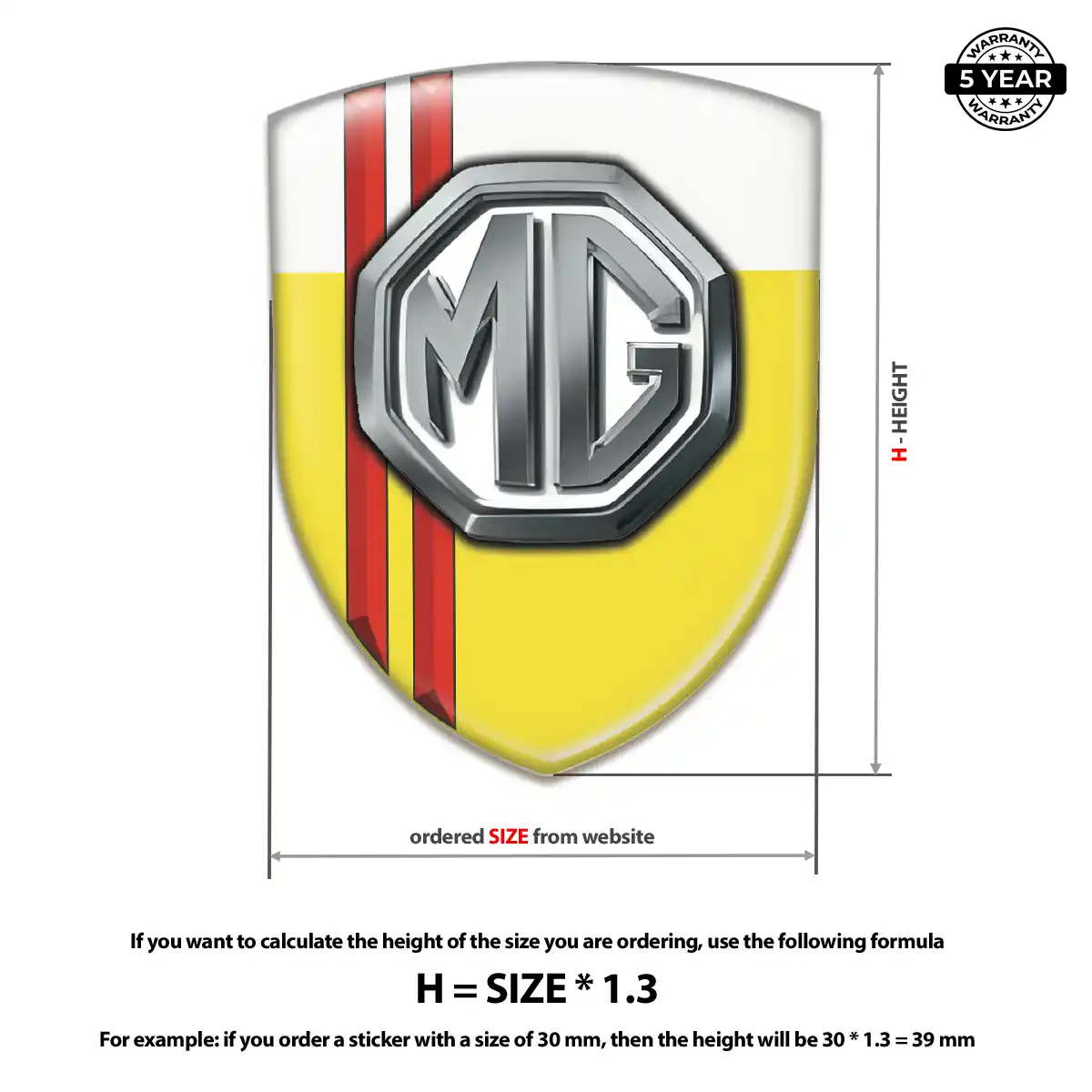 MG 3D Resin Sticker Interior Luxe