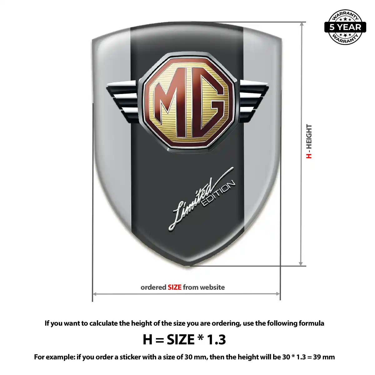 MG 3D Resin Sticker Refined Design