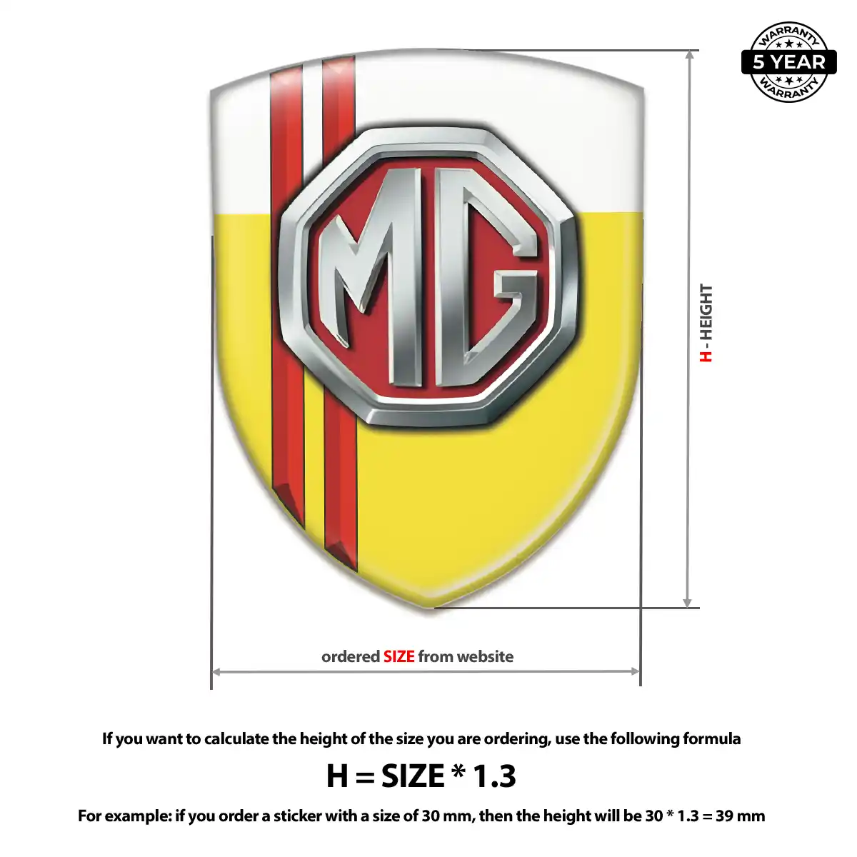 MG 3D Resin Sticker Sleek Style