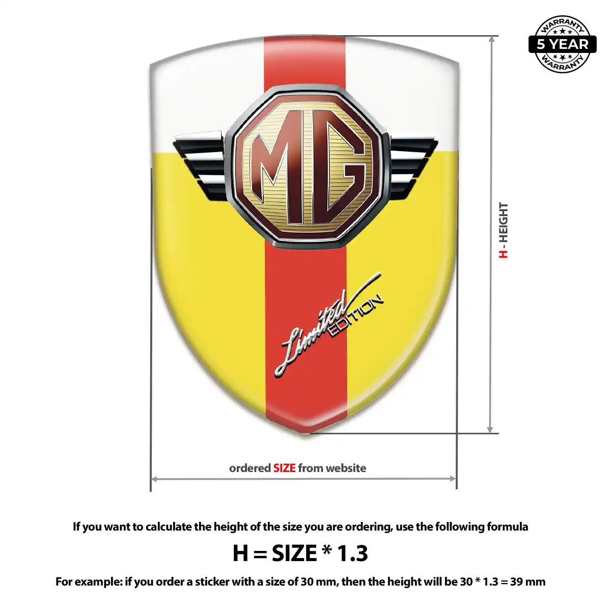 MG Automotive Emblem Sticker Deluxe Edition