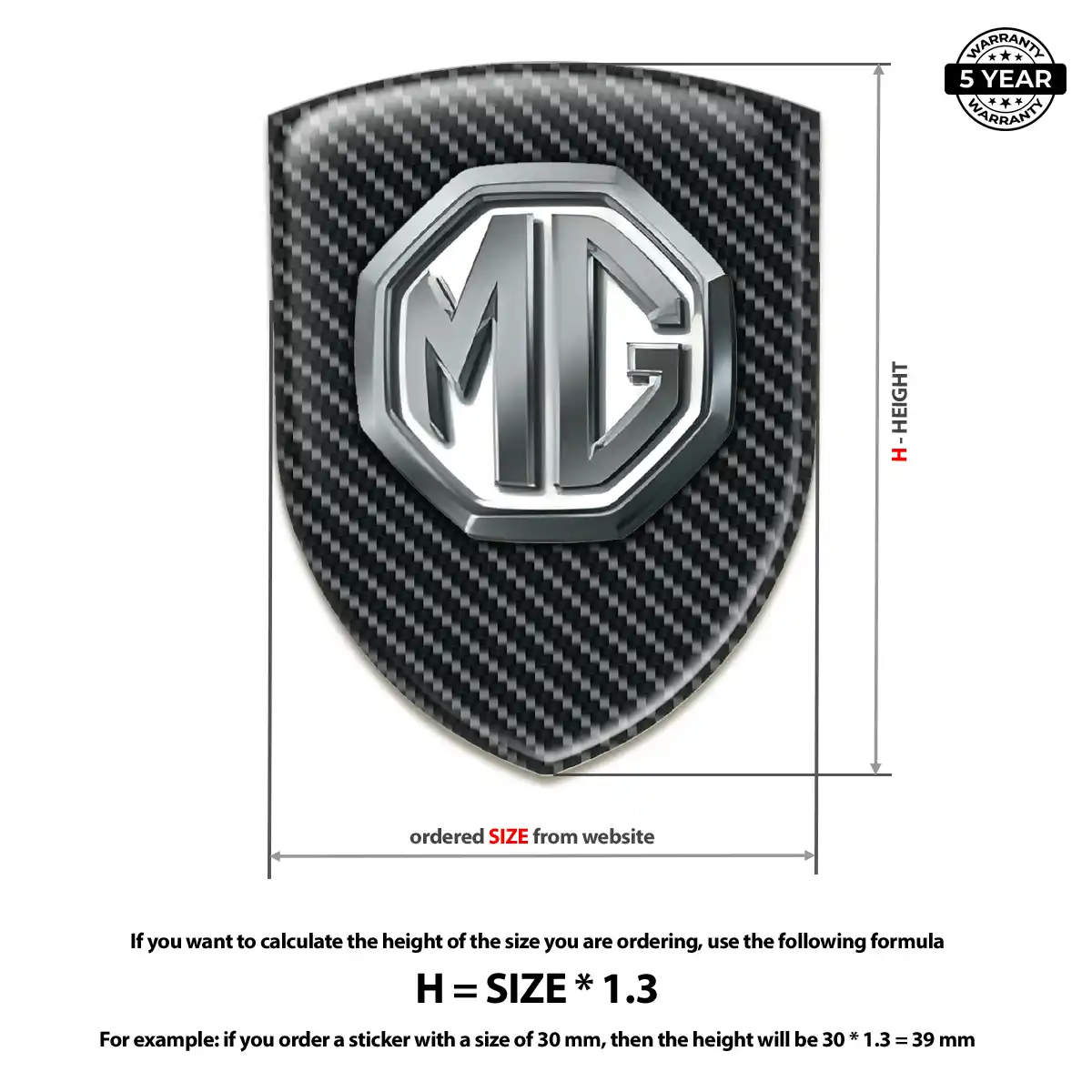 MG Automotive Emblem Sticker Elite Finish