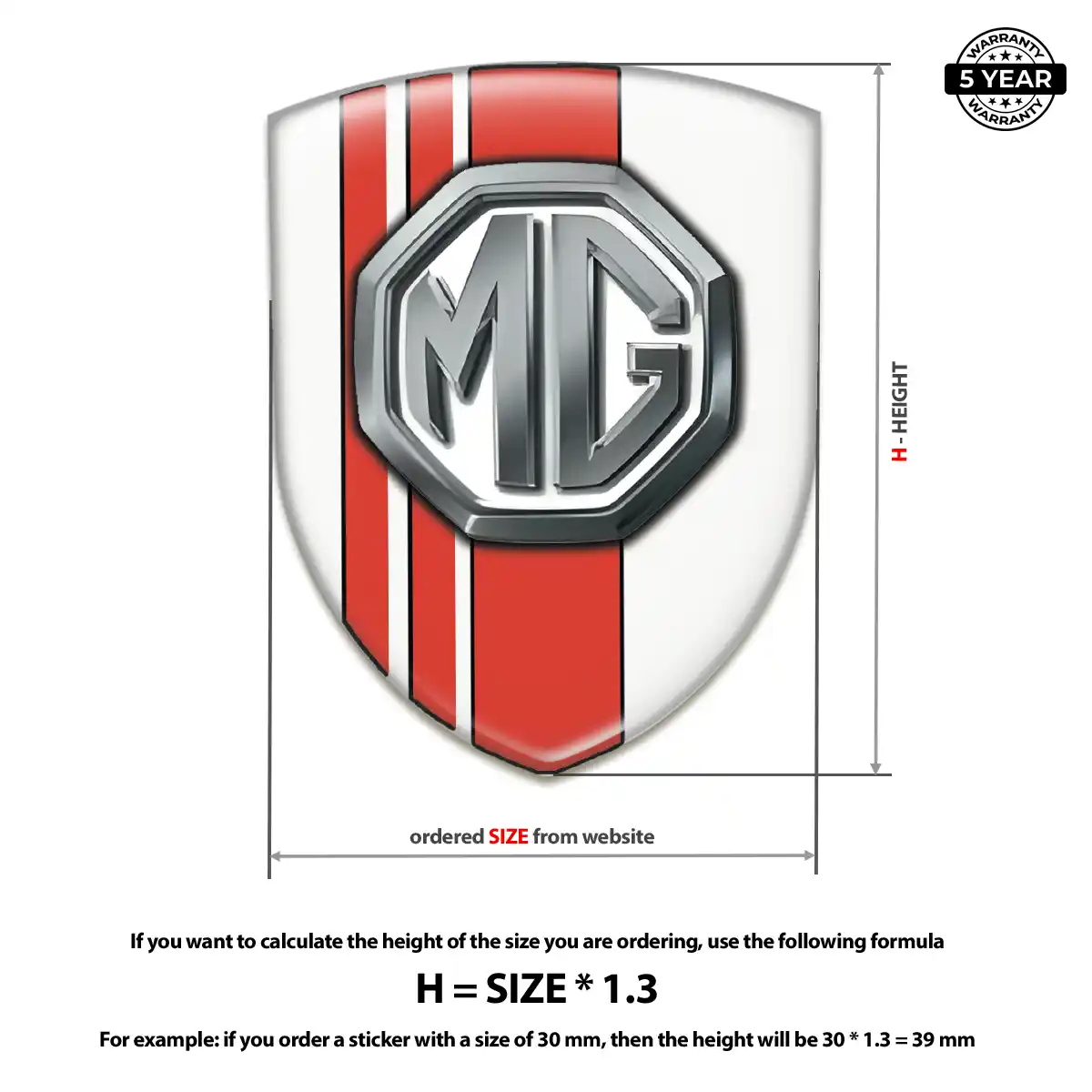 MG Automotive Emblem Sticker Exterior Luxe