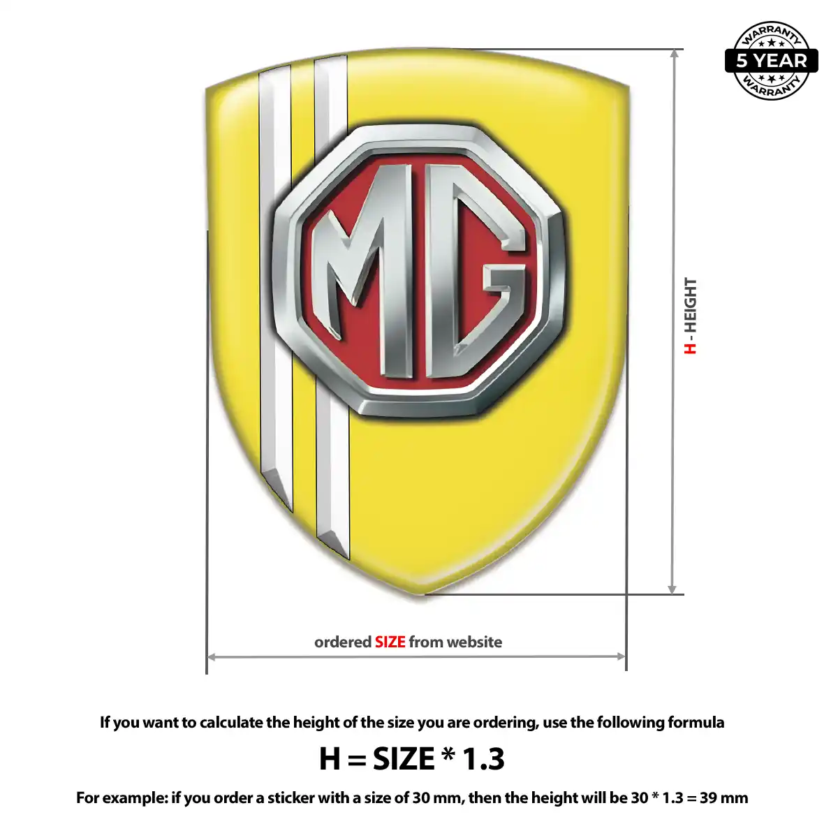 MG Automotive Emblem Sticker Interior Luxe