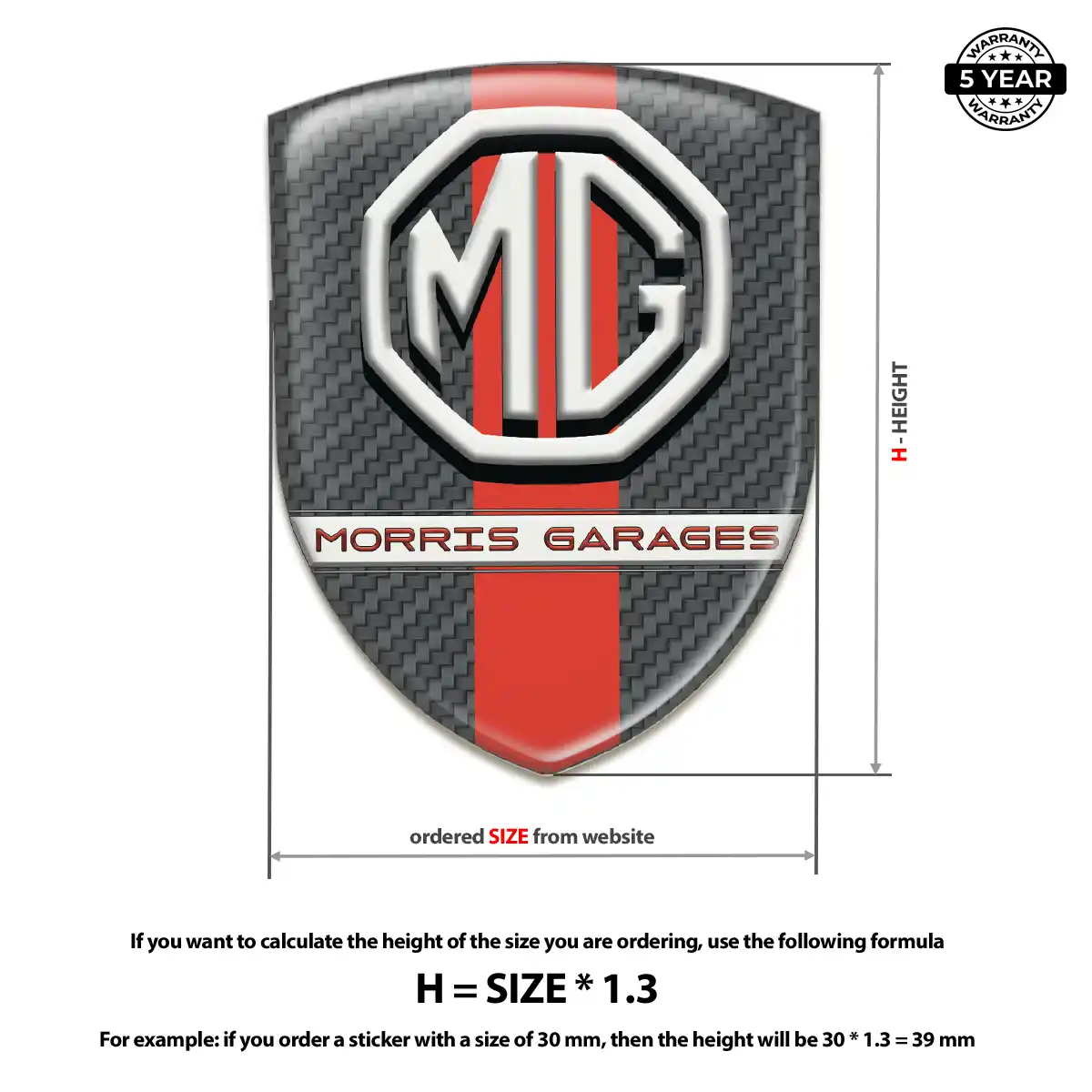 MG Automotive Emblem Sticker Prestige Line
