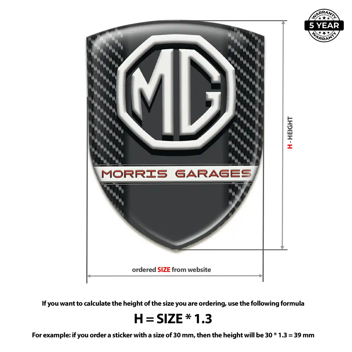 MG Automotive Emblem Sticker Prime Quality