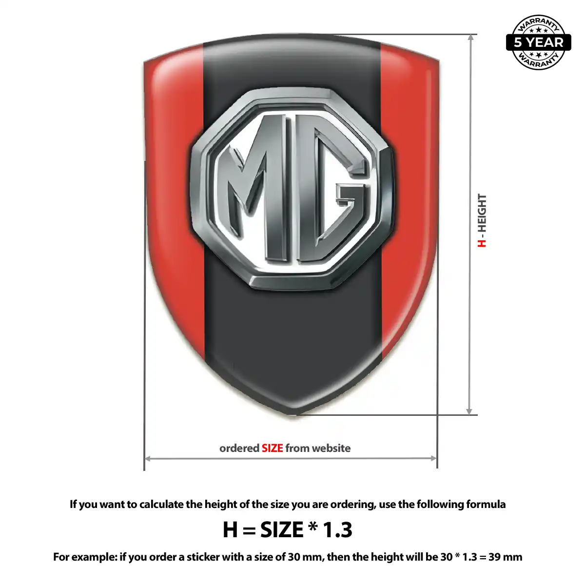 MG Automotive Emblem Sticker Refined Design