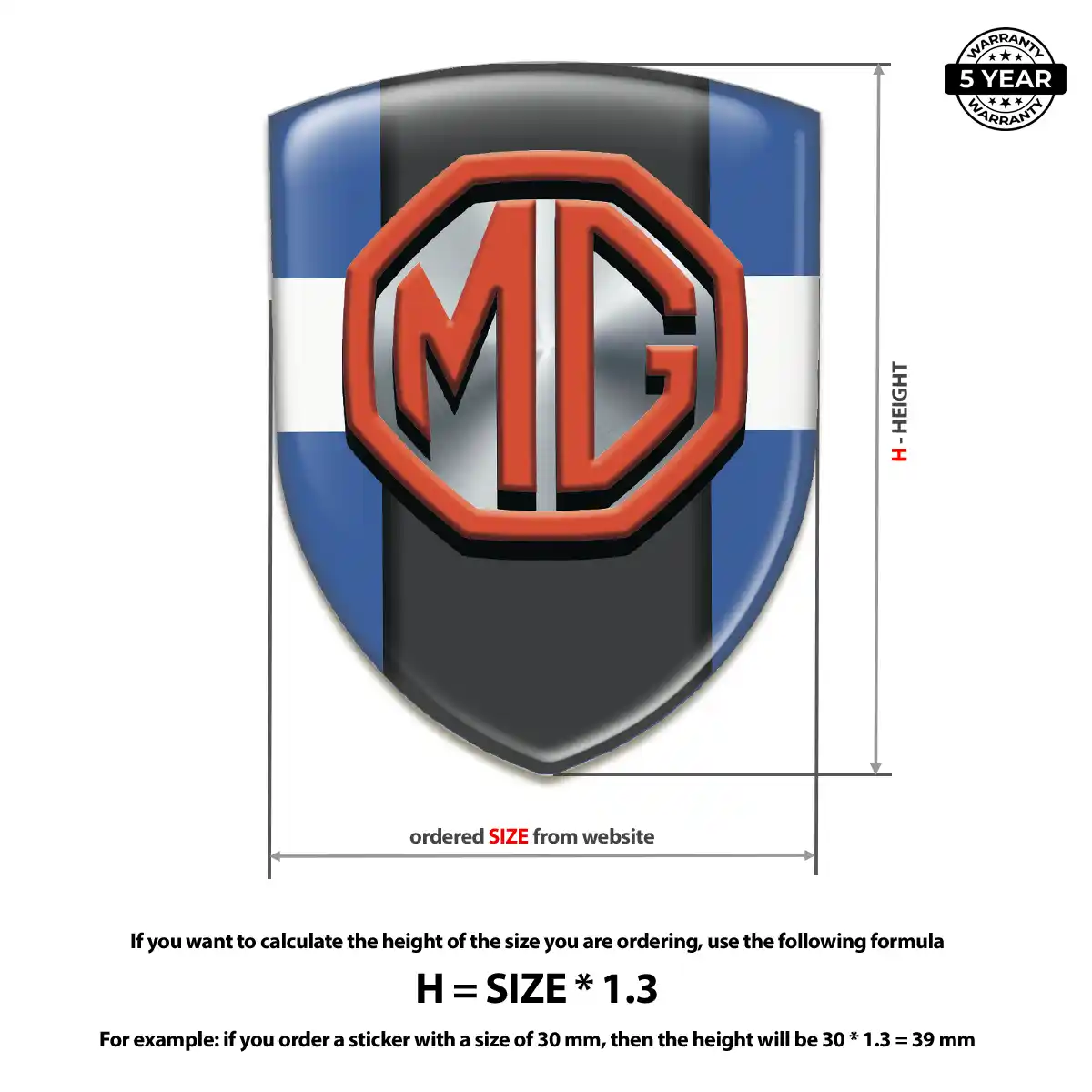 MG Automotive Emblem Sticker Resin Elite