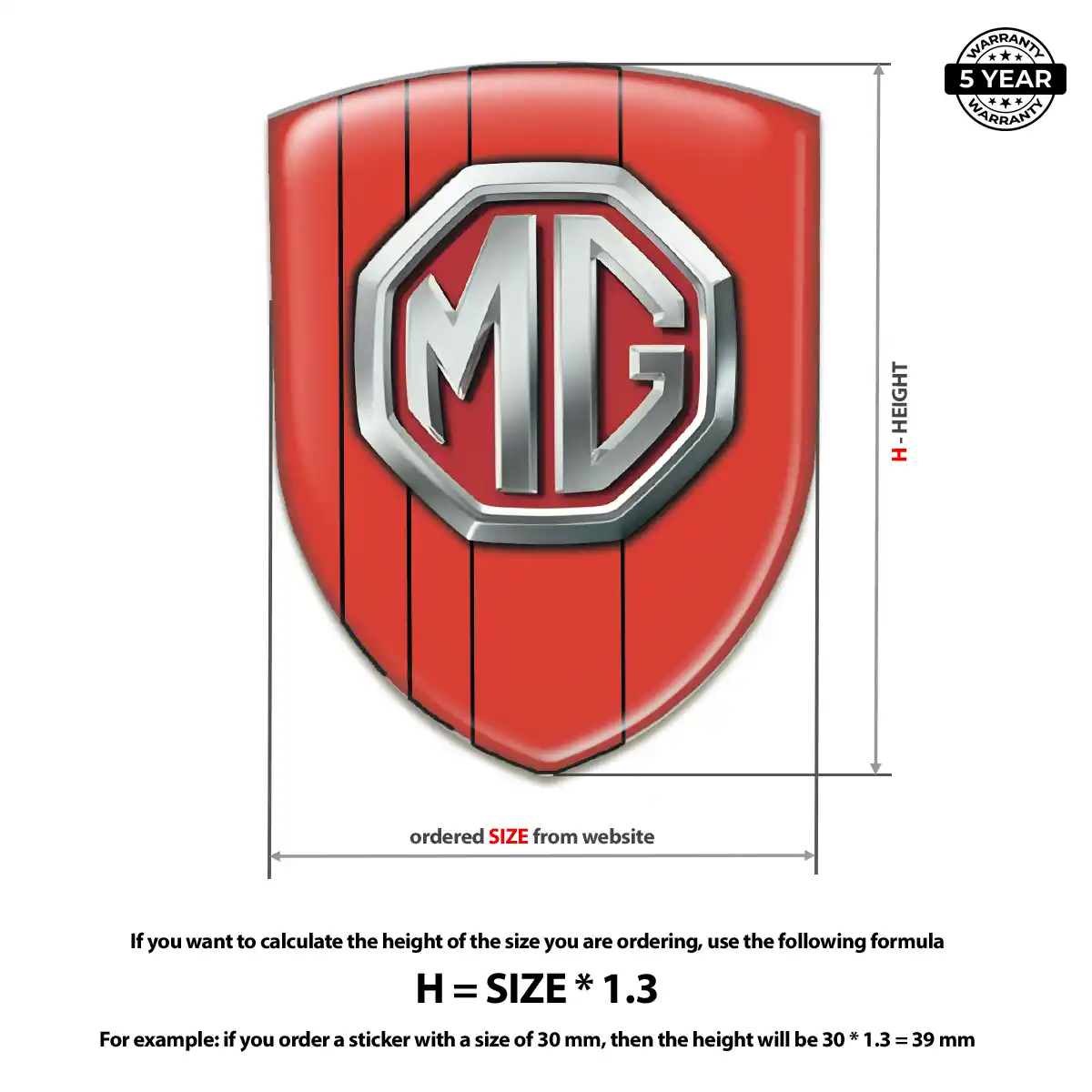 MG Automotive Emblem Sticker Resin Luxe