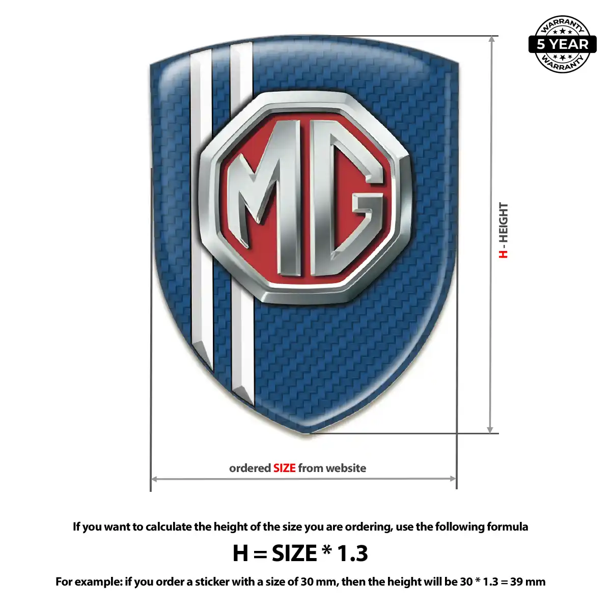 MG Automotive Emblem Sticker Signature Grade