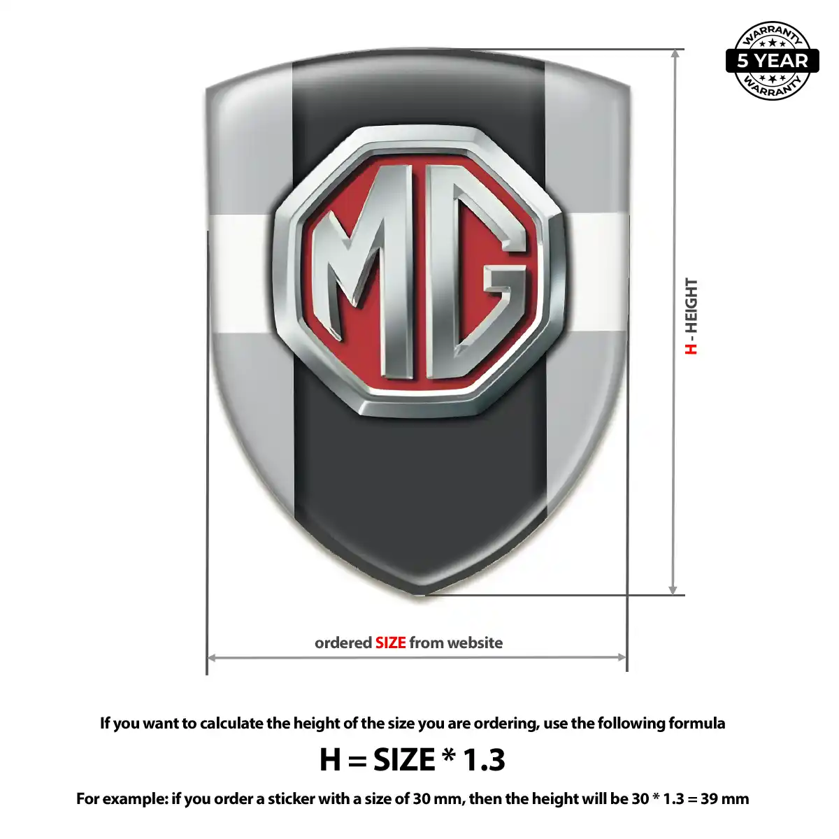 MG Automotive Emblem Sticker Superior Craft