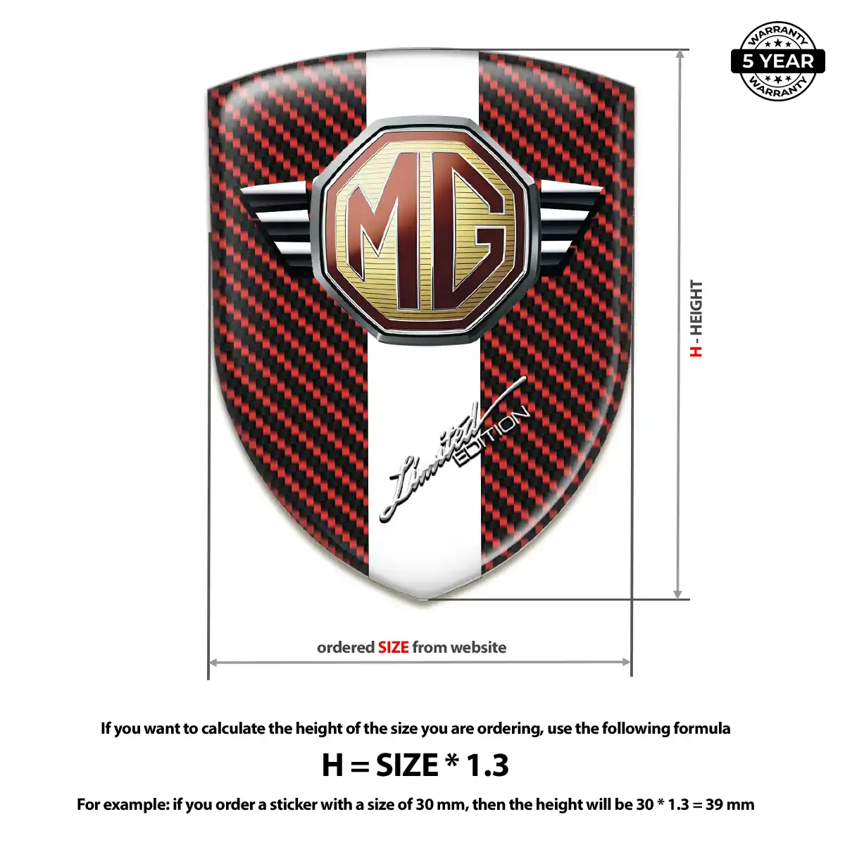 MG Automotive Logo Sticker Cabin Style