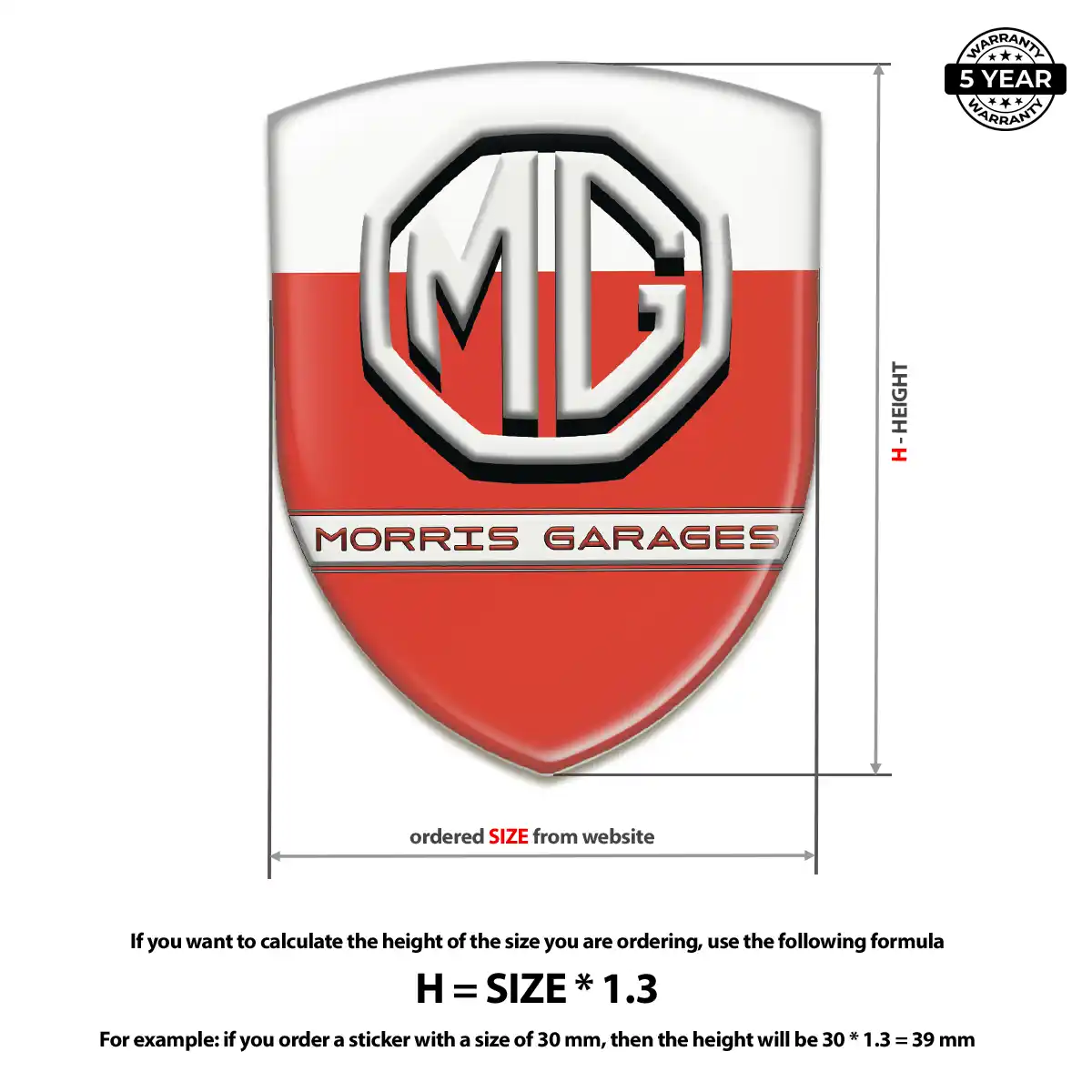 MG Automotive Logo Sticker Elite Finish