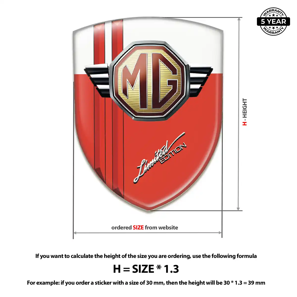 MG Automotive Logo Sticker Exclusive Series