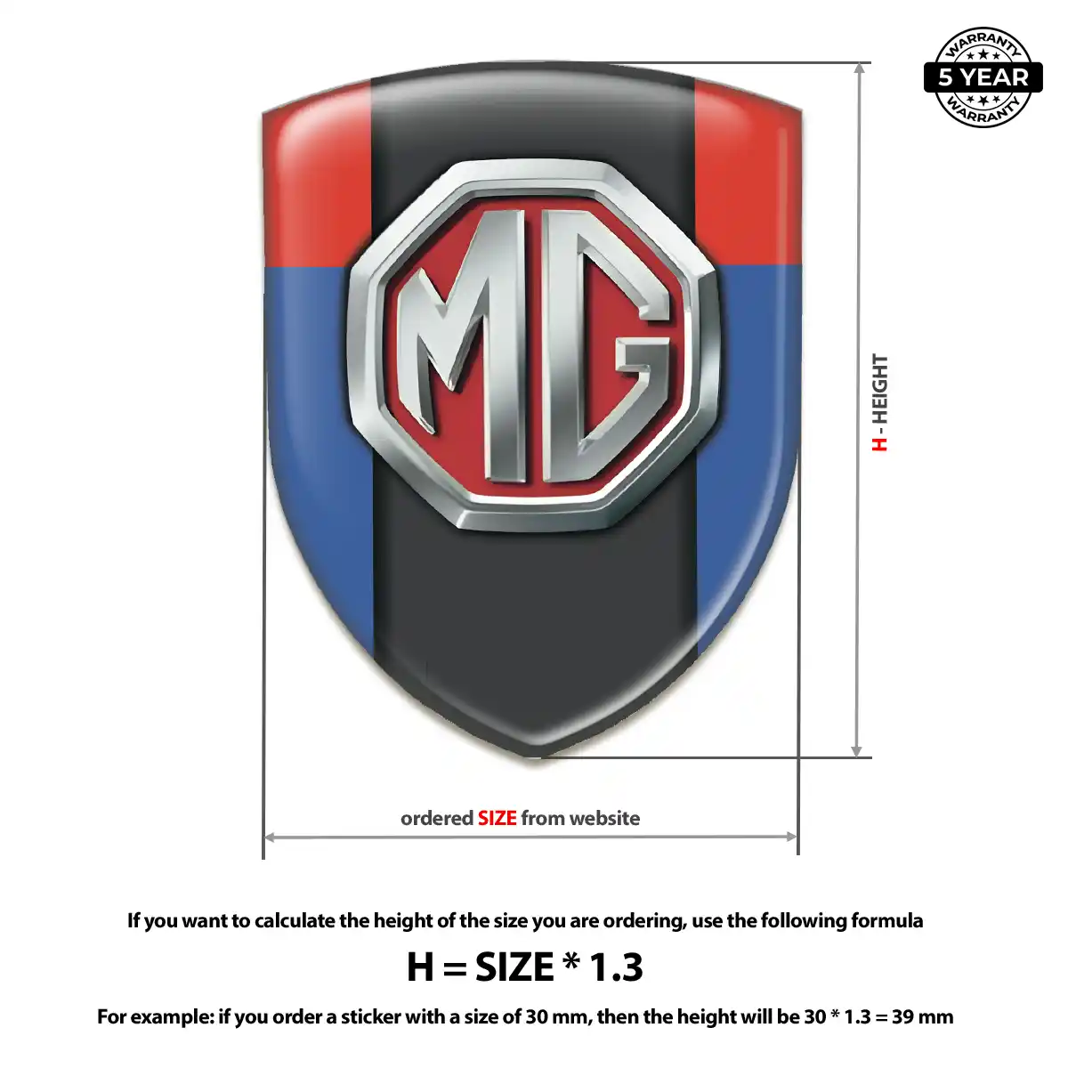 MG Automotive Logo Sticker Exterior Luxe
