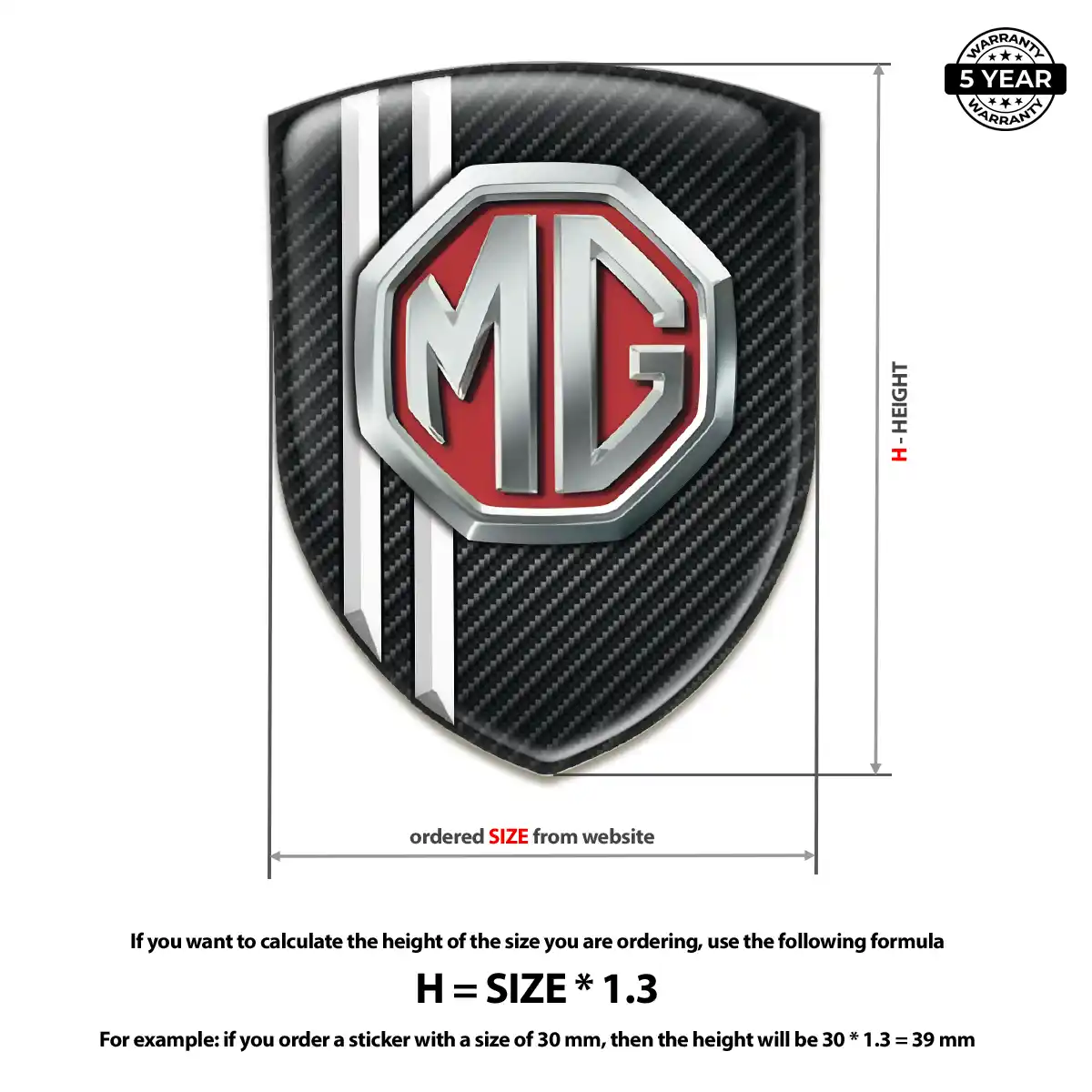 MG Automotive Logo Sticker Interior Luxe