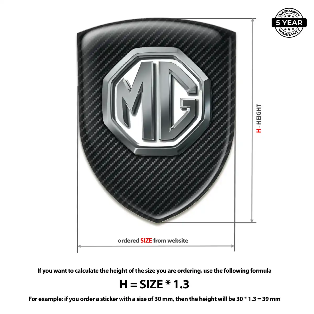 MG Automotive Logo Sticker Opulent Line