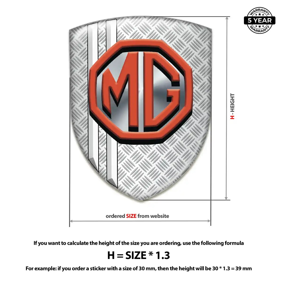 MG Automotive Logo Sticker Outer Style