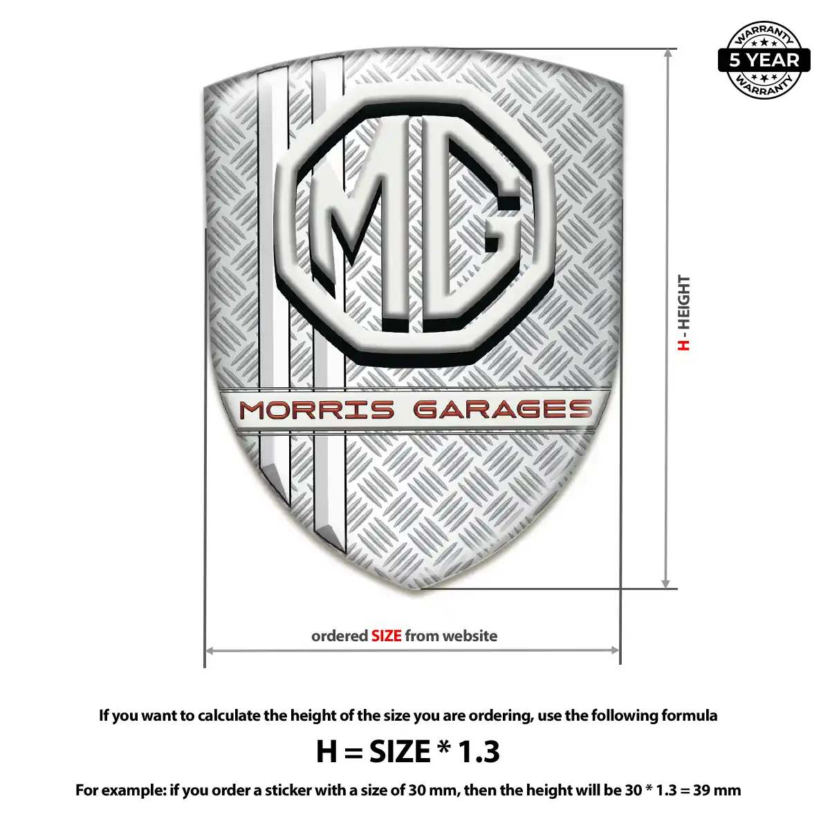 MG Automotive Logo Sticker Premium Dome