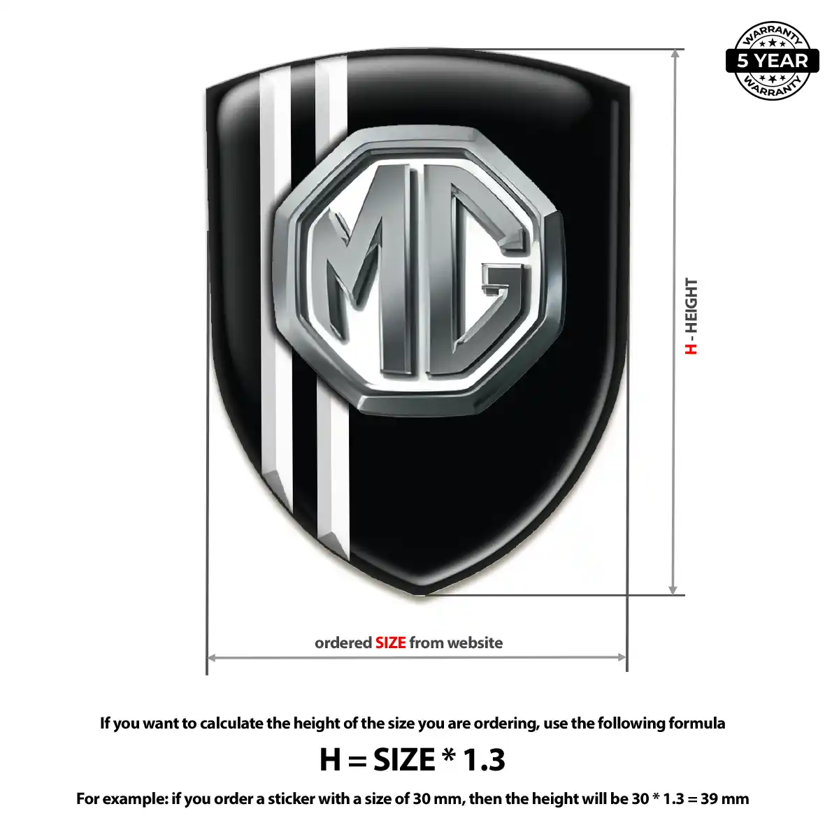 MG Automotive Logo Sticker Prestige Line