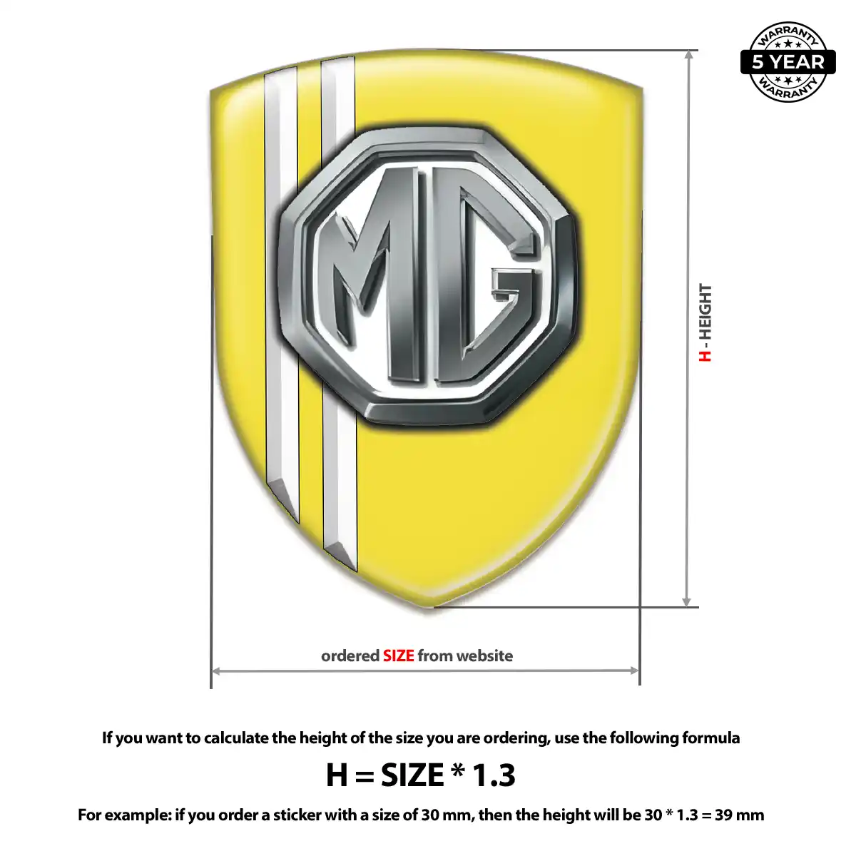 MG Automotive Logo Sticker Prime Quality