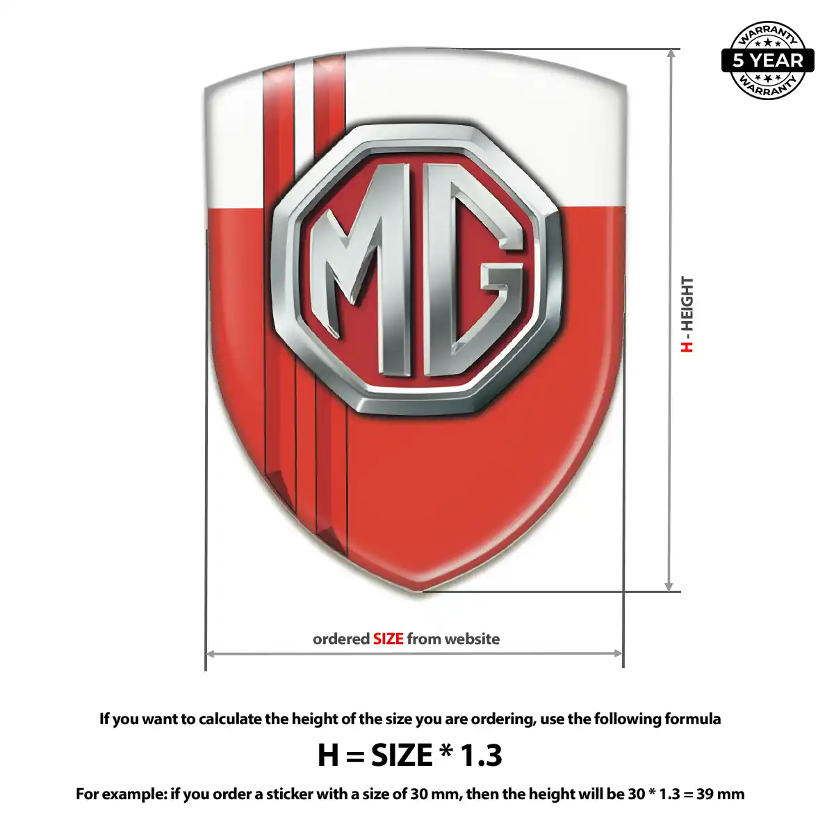 MG Automotive Logo Sticker Refined Design