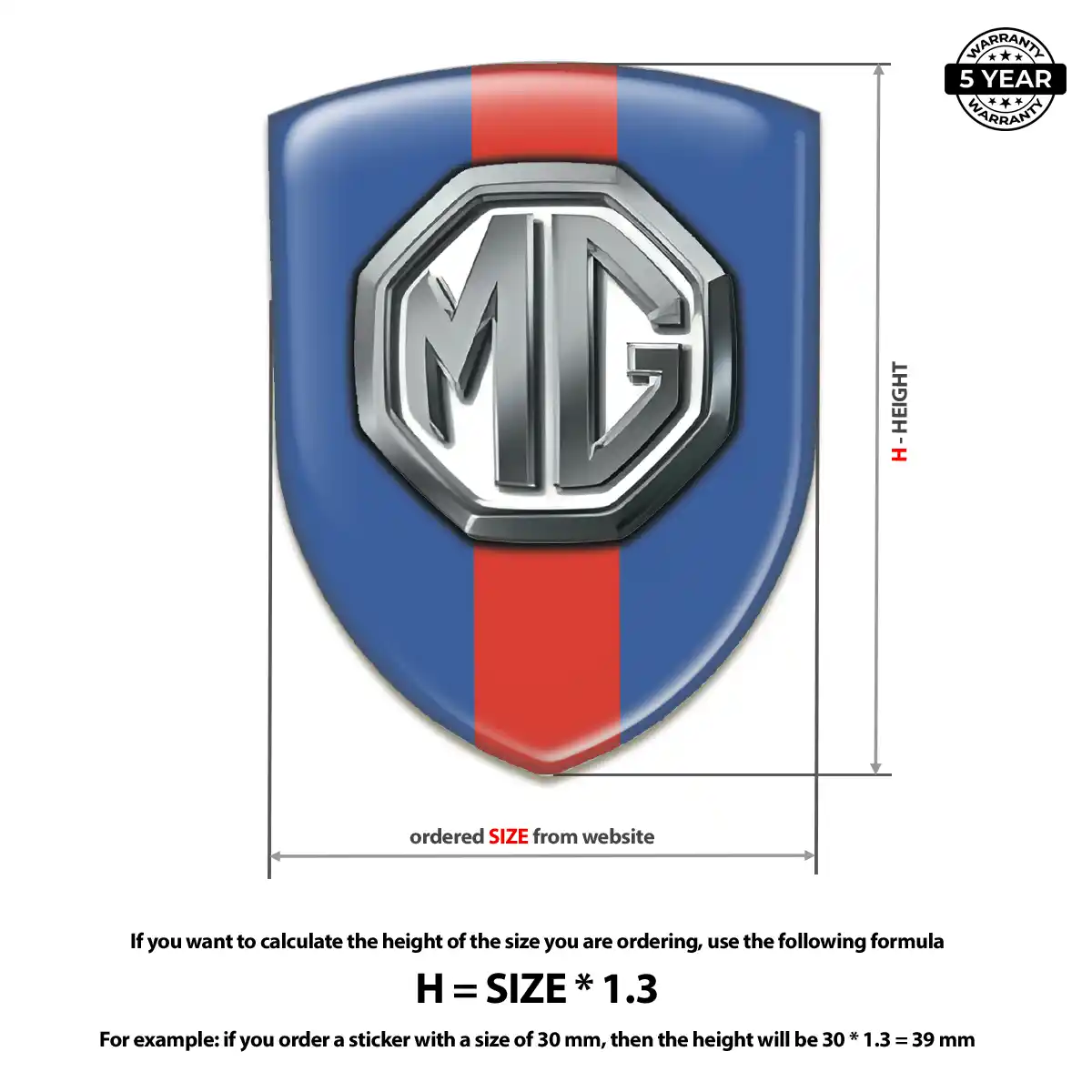MG Automotive Logo Sticker Resin Elite