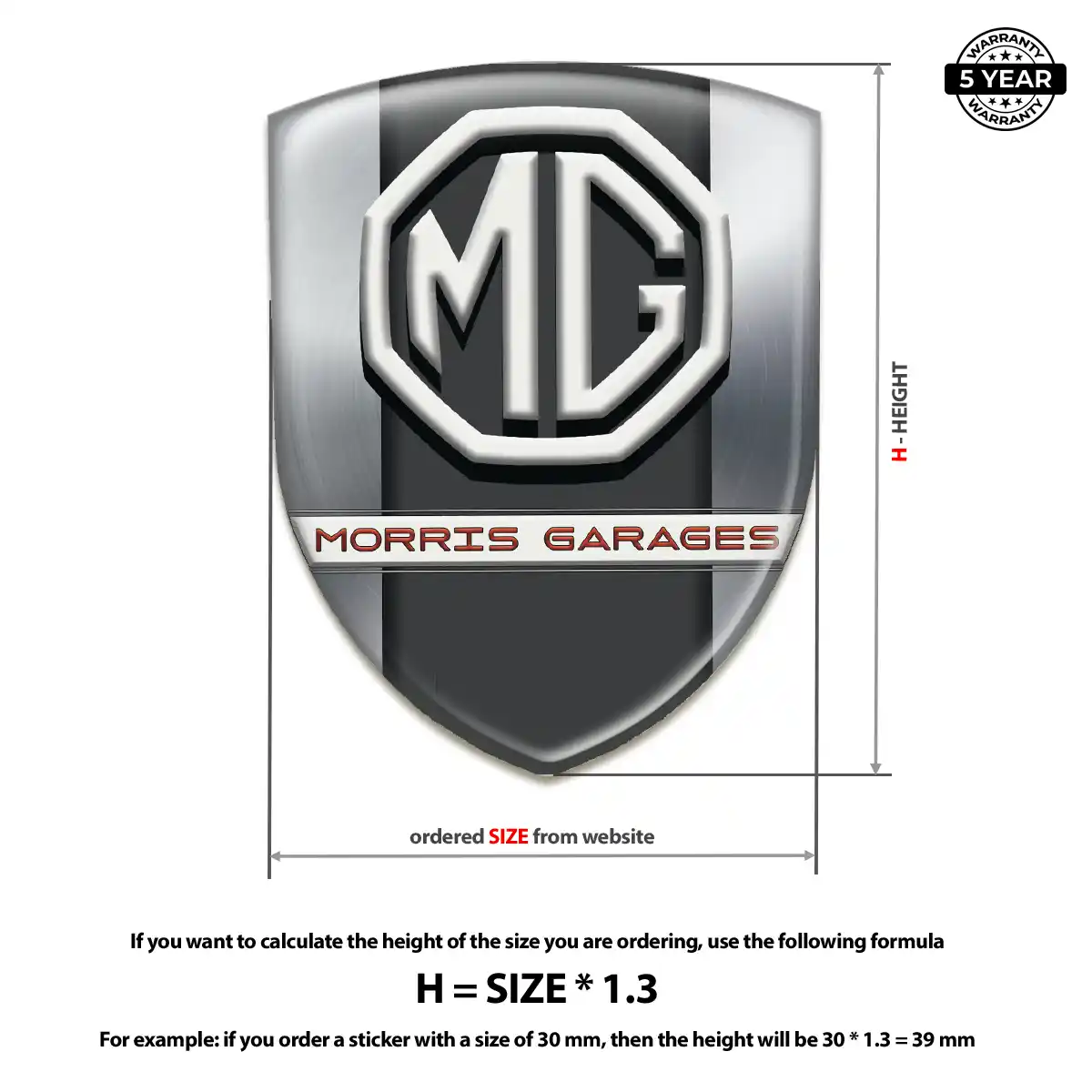 MG Automotive Logo Sticker Superior Craft